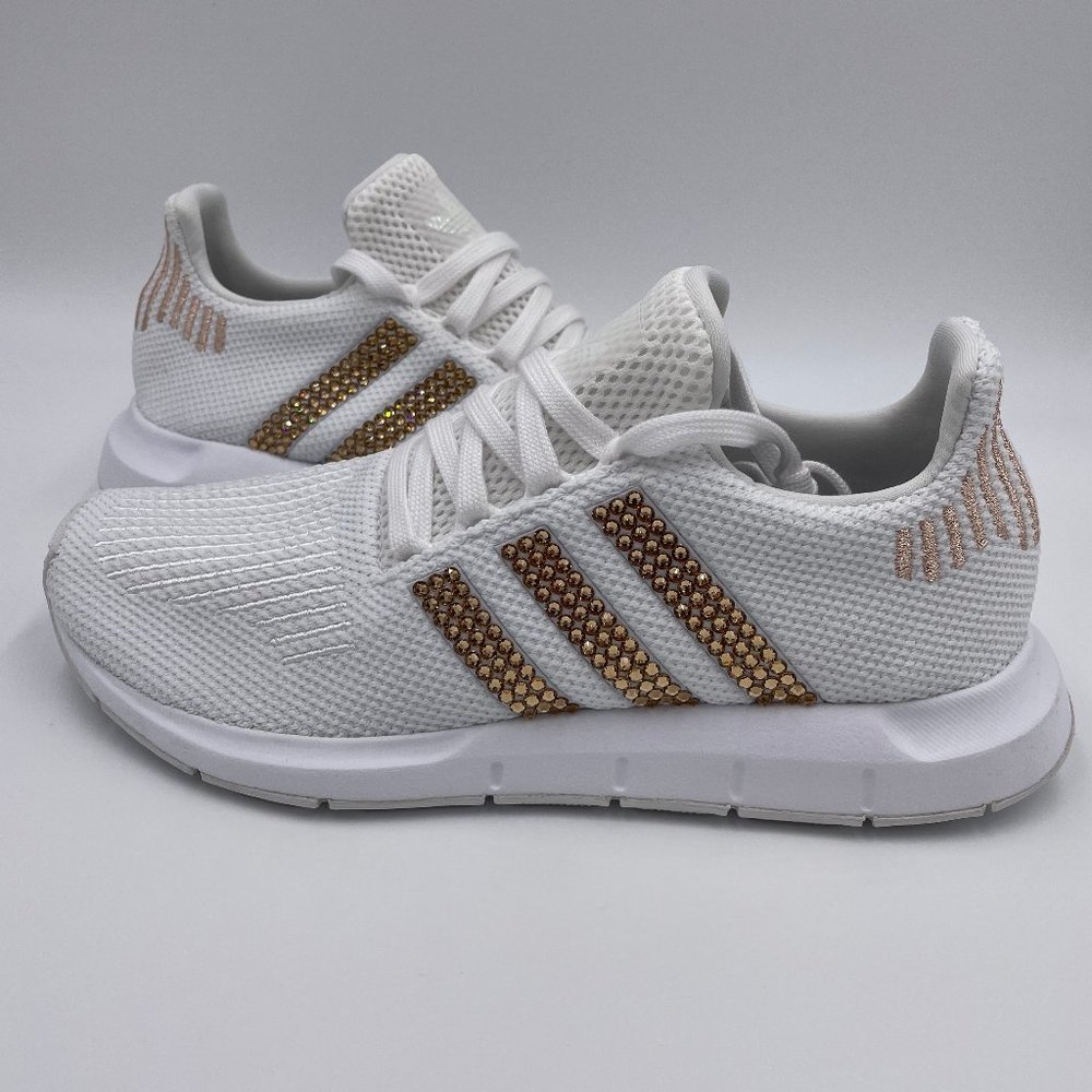 Swarovski Crystal Adidas Swift Run Womens Shoes - Picture 8 of 8